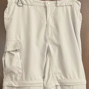 Convertible Beige, Nylon Lightweight Cargo Pants by African Nature S 36 Like New